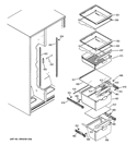 FRESH FOOD SHELVES Diagram and Parts List for GSF25JGCCBB  General Electric Refrigerator
