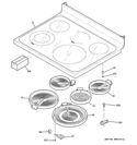 COOKTOP Diagram and Parts List for JB3001R2SS  General Electric Range