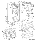 CABINET Diagram and Parts List for GTH18GBD4RWW  General Electric Refrigerator