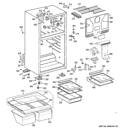 CABINET Diagram and Parts List for GTH18LBD4RWW  General Electric Refrigerator