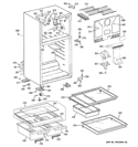 CABINET Diagram and Parts List for GTK17JCD4RBS  General Electric Refrigerator