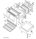 DOOR & DRAWER PARTS Diagram and Parts List for JGB296DET2BB  General Electric Range