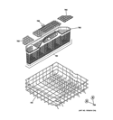 LOWER RACK ASSEMBLY Diagram and Parts List for PDWT280V00SS  General Electric Dishwasher
