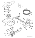 MOTOR-PUMP MECHANISM Diagram and Parts List for PDWT500V00BB  General Electric Dishwasher