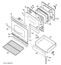DOOR & DRAWER PARTS Diagram and Parts List for JGB600DET2BB  General Electric Range