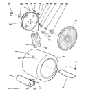 DRUM Diagram and Parts List for GTDL210GD0WW  General Electric Dryer