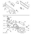 BACKSPLASH, BLOWER & MOTOR ASSEMBLY Diagram and Parts List for GTDL410ED0WS  General Electric Dryer