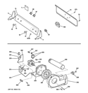 BACKSPLASH, BLOWER & MOTOR ASSEMBLY Diagram and Parts List for GTDP180GD0WW  General Electric Dryer