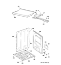 CABINET & TOP PANEL Diagram and Parts List for GTDX185ED0CC  General Electric Dryer