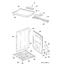 CABINET & TOP PANEL Diagram and Parts List for GLDS560ED0WW  General Electric Dryer