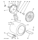DRUM Diagram and Parts List for GLDS560GD0WW  General Electric Dryer