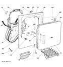 FRONT PANEL & DOOR Diagram and Parts List for GTDS580GD0WW  General Electric Dryer