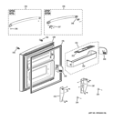 FREEZER DOOR Diagram and Parts List for GFSF6KEXEBB  General Electric Refrigerator