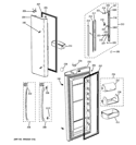FRESH FOOD DOORS Diagram and Parts List for GFSF6KEXEBB  General Electric Refrigerator