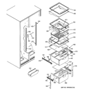 FRESH FOOD SHELVES Diagram and Parts List for GSH22SGRBSS  General Electric Refrigerator