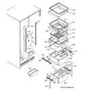 FRESH FOOD SHELVES Diagram and Parts List for GSS22SGRBSS  General Electric Refrigerator