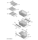 FREEZER SHELVES Diagram and Parts List for RCE25RGBBFWW  General Electric Refrigerator