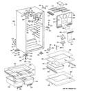 CABINET Diagram and Parts List for GTJ18GCDCRSA  General Electric Refrigerator