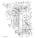 CABINET & TOP PANEL Diagram and Parts List for WCVH6800J5MS  General Electric Washer