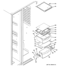 FRESH FOOD SHELVES Diagram and Parts List for GCE23LGYDFNB  General Electric Refrigerator