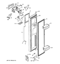 FREEZER DOOR Diagram and Parts List for GCE23LHYDFSS  General Electric Refrigerator