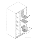 FREEZER SHELVES Diagram and Parts List for GSCF3PGXGFWW  General Electric Refrigerator