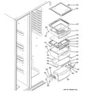 FRESH FOOD SHELVES Diagram and Parts List for GSCS3KGYDFSS  General Electric Refrigerator