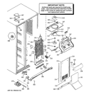 FREEZER SECTION Diagram and Parts List for GWE23LGYDFSS  General Electric Refrigerator