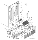 SEALED SYSTEM & MOTHER BOARD Diagram and Parts List for GWU23LGYDFSS  General Electric Refrigerator