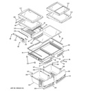 FRESH FOOD SHELVES Diagram and Parts List for PFSF0MFZGBB  General Electric Refrigerator