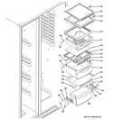 FRESH FOOD SHELVES Diagram and Parts List for PSCS3RGXGFSS  General Electric Refrigerator