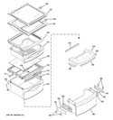 FRESH FOOD SHELVES Diagram and Parts List for PSIC3RGXGFBV  General Electric Refrigerator