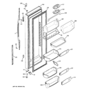 FRESH FOOD DOOR Diagram and Parts List for PCE23NGTMFBB  General Electric Refrigerator