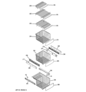 FREEZER SHELVES Diagram and Parts List for PCE23TGXGFSS  General Electric Refrigerator