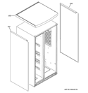 CLAD COMPONENTS Diagram and Parts List for PSDW3YGXGFSS  General Electric Refrigerator