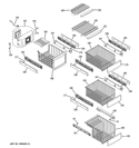 FREEZER SHELVES Diagram and Parts List for PSDF3YGXGFBB  General Electric Refrigerator
