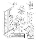 FRESH FOOD SECTION Diagram and Parts List for PSDF3YGXGFBB  General Electric Refrigerator