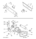BACKSPLASH, BLOWER & MOTOR ASSEMBLY Diagram and Parts List for HTDP120ED0WW  Hotpoint Dryer
