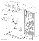 CASE PARTS Diagram and Parts List for PFSS9SKYBSS  General Electric Refrigerator