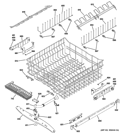 UPPER RACK ASSEMBLY Diagram and Parts List for ZBD6890K00II  General Electric Dishwasher
