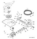 MOTOR-PUMP MECHANISM Diagram and Parts List for ZBD6890N00II  General Electric Dishwasher