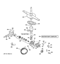 MOTOR-PUMP MECHANISM Diagram and Parts List for GSD3300D00BB  General Electric Dishwasher