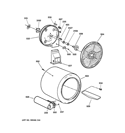 DRUM Diagram and Parts List for DBSR463GG2WW  General Electric Dryer
