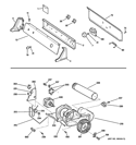 BACKSPLASH, BLOWER & MOTOR ASSEMBLY Diagram and Parts List for DIST333JT9WW  General Electric Dryer
