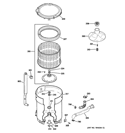 TUB, BASKET & AGITATOR Diagram and Parts List for GTWN5050M10WS  General Electric Washer