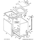 CABINET, COVER & FRONT PANEL Diagram and Parts List for GRWN5550D0WW  General Electric Washer