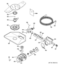 MOTOR-PUMP MECHANISM Diagram and Parts List for GLD5766V00SS  General Electric Dishwasher
