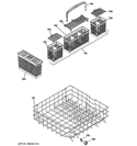LOWER RACK ASSEMBLY Diagram and Parts List for PDWT580V50SS  General Electric Dishwasher