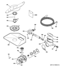 MOTOR-PUMP MECHANISM Diagram and Parts List for ZBD6920V50SS  General Electric Dishwasher