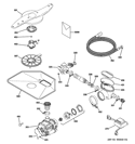 MOTOR-PUMP MECHANISM Diagram and Parts List for ZBD8920V50SS  General Electric Dishwasher